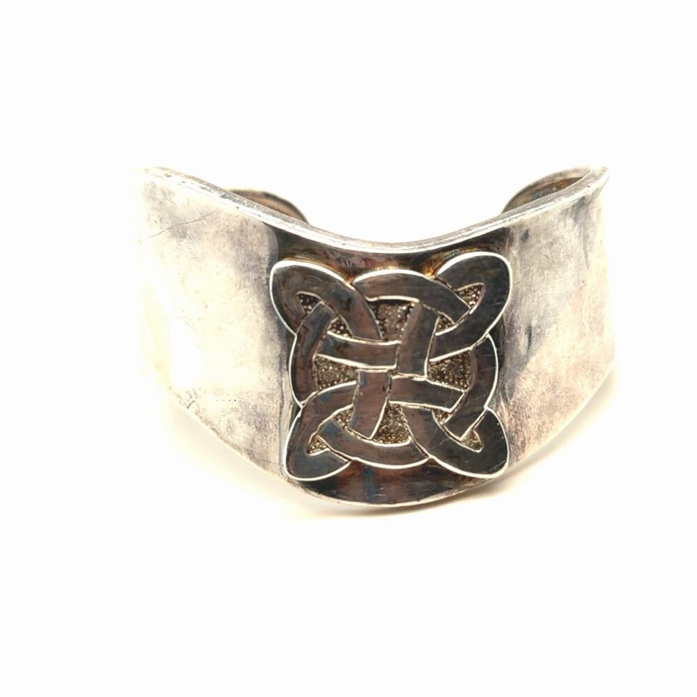 Silver Tone Symbol Cuff